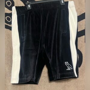 Black Ovo Suade shorts embroidered owl